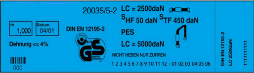 Zurrgurtkennzeichnung
